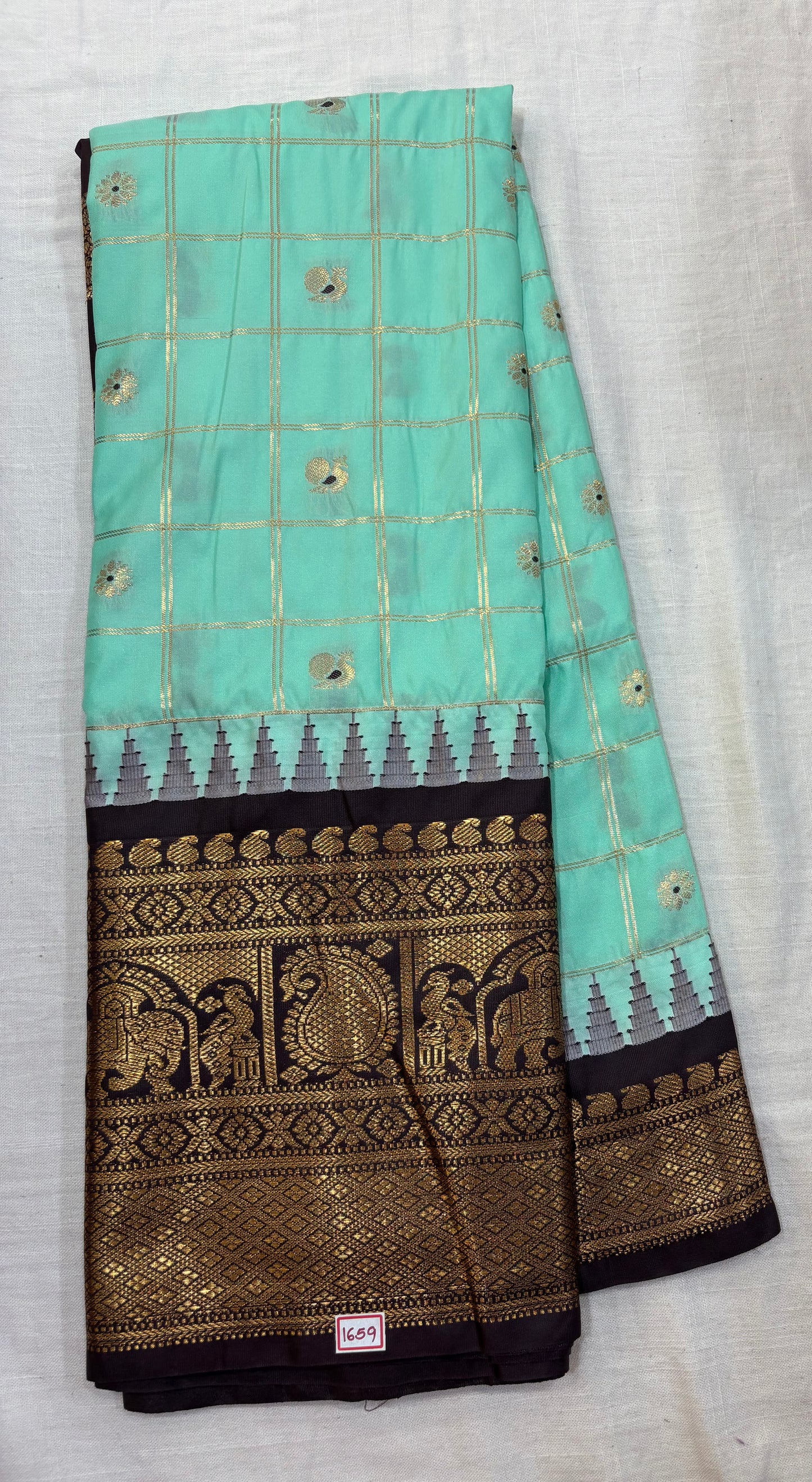 Semi Gadwal Checks Saree