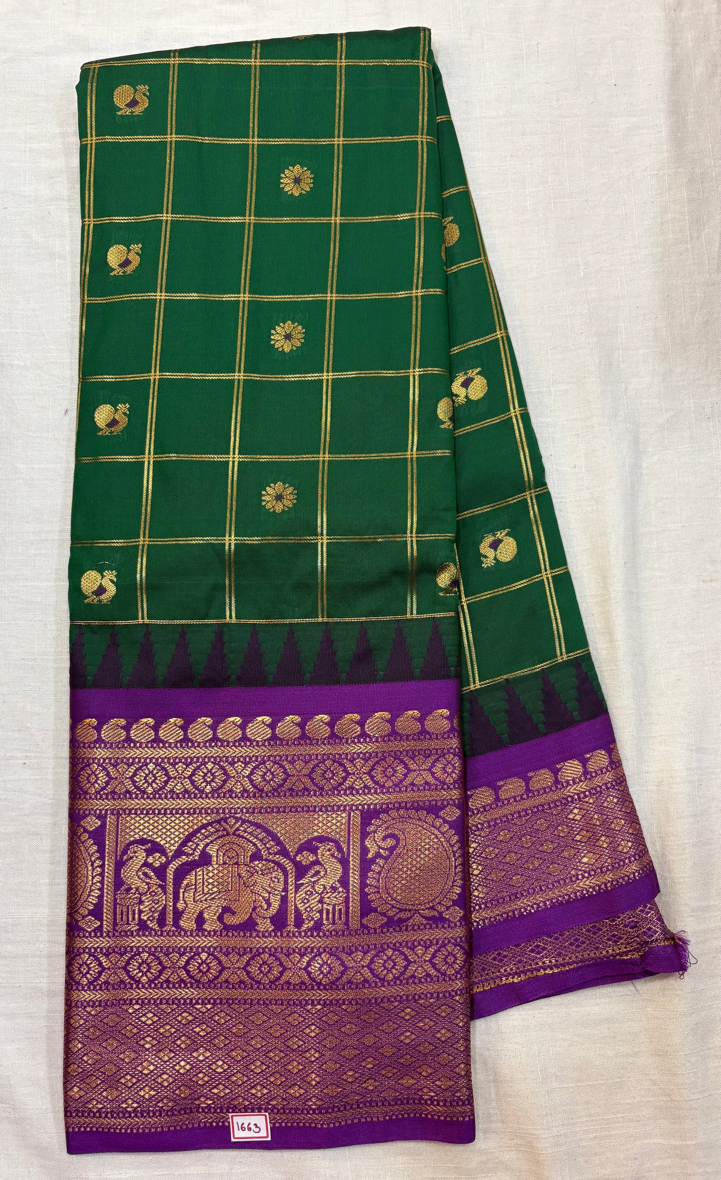 Semi Gadwal Checks Saree