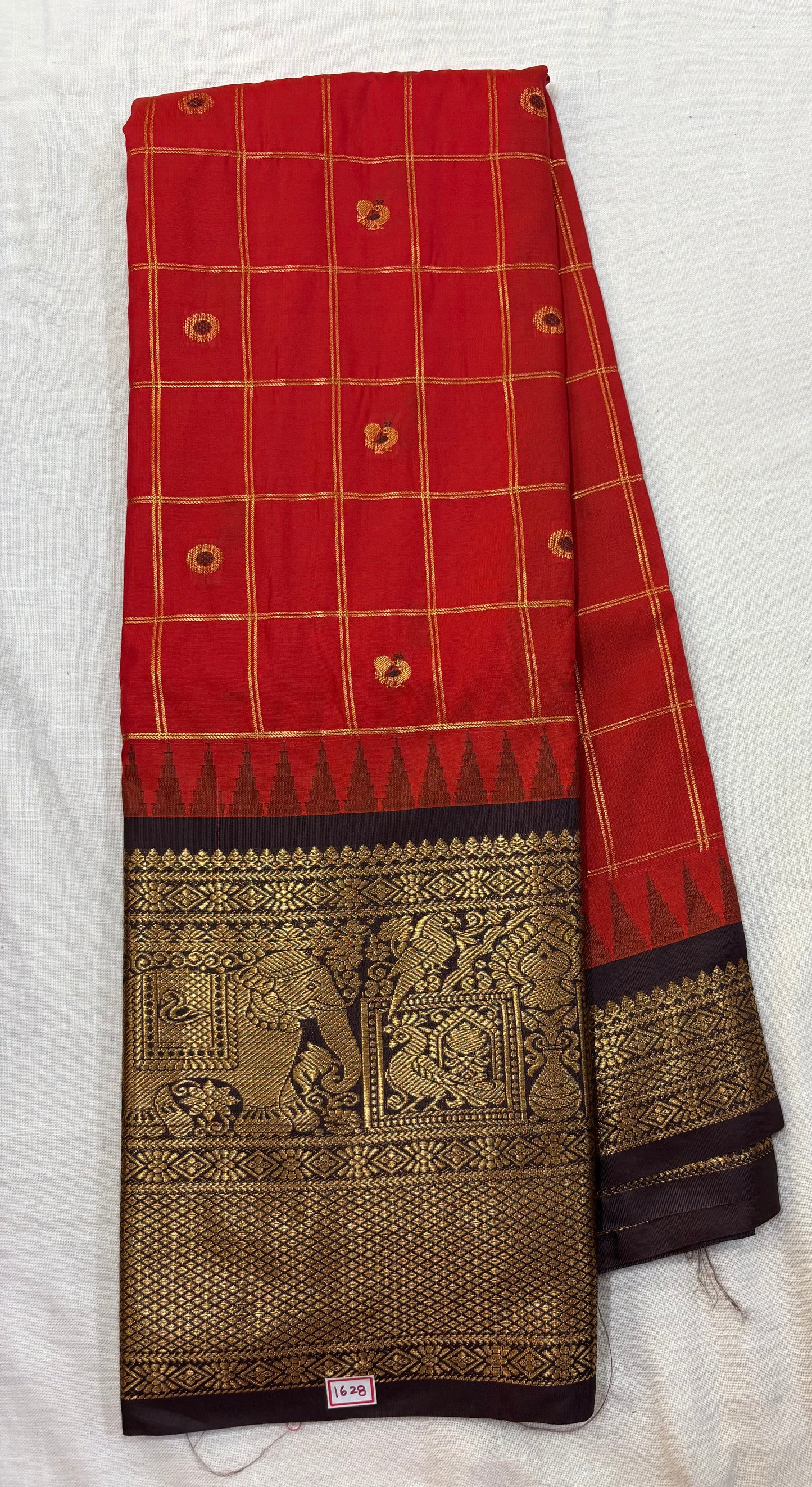 Semi Gadwal Checks Saree