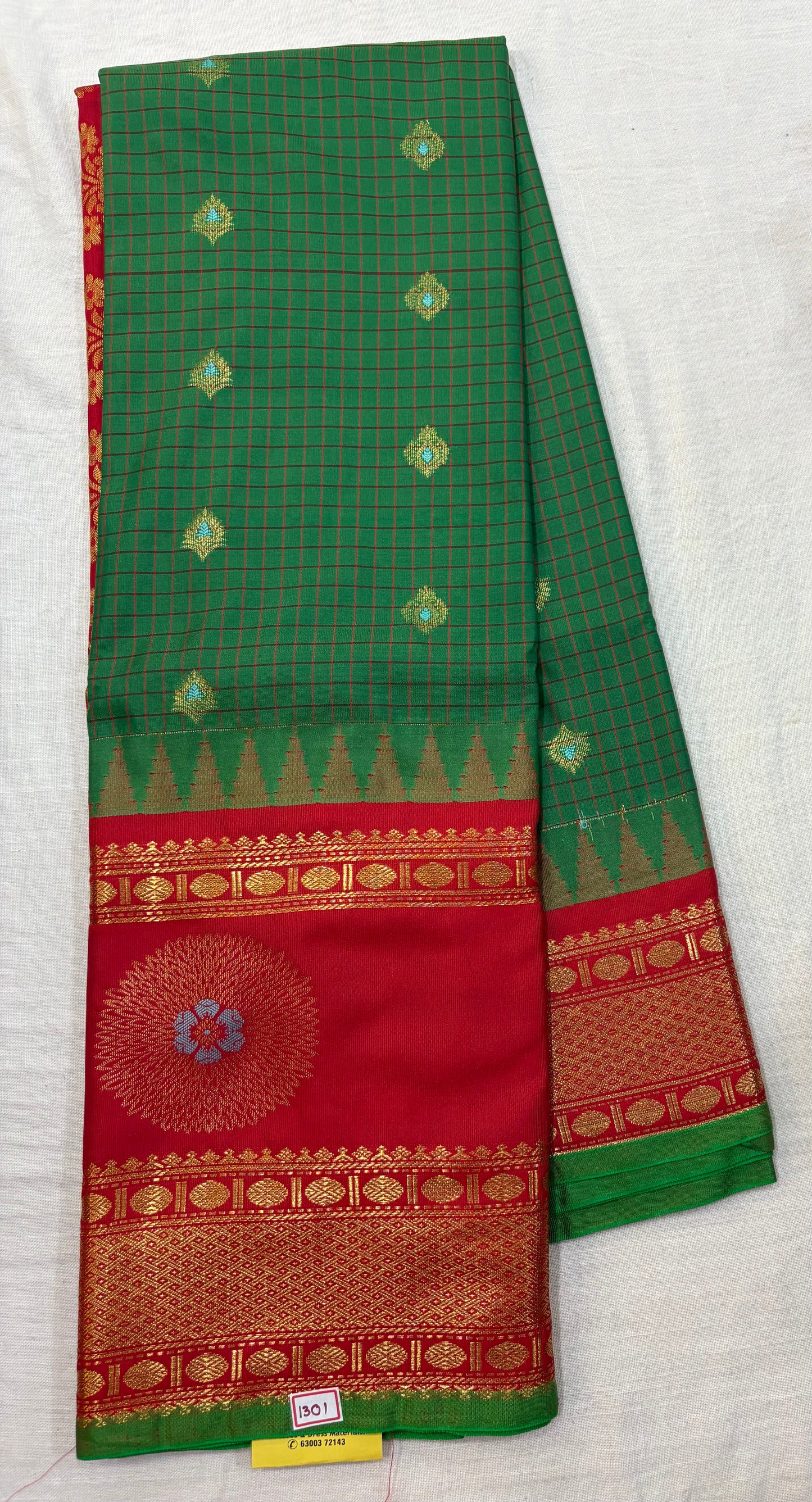 Semi Gadwal Checks Saree