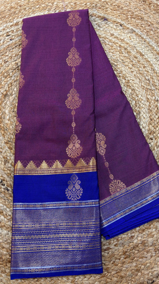 Semi Gadwal Sico Blue Border Sarees