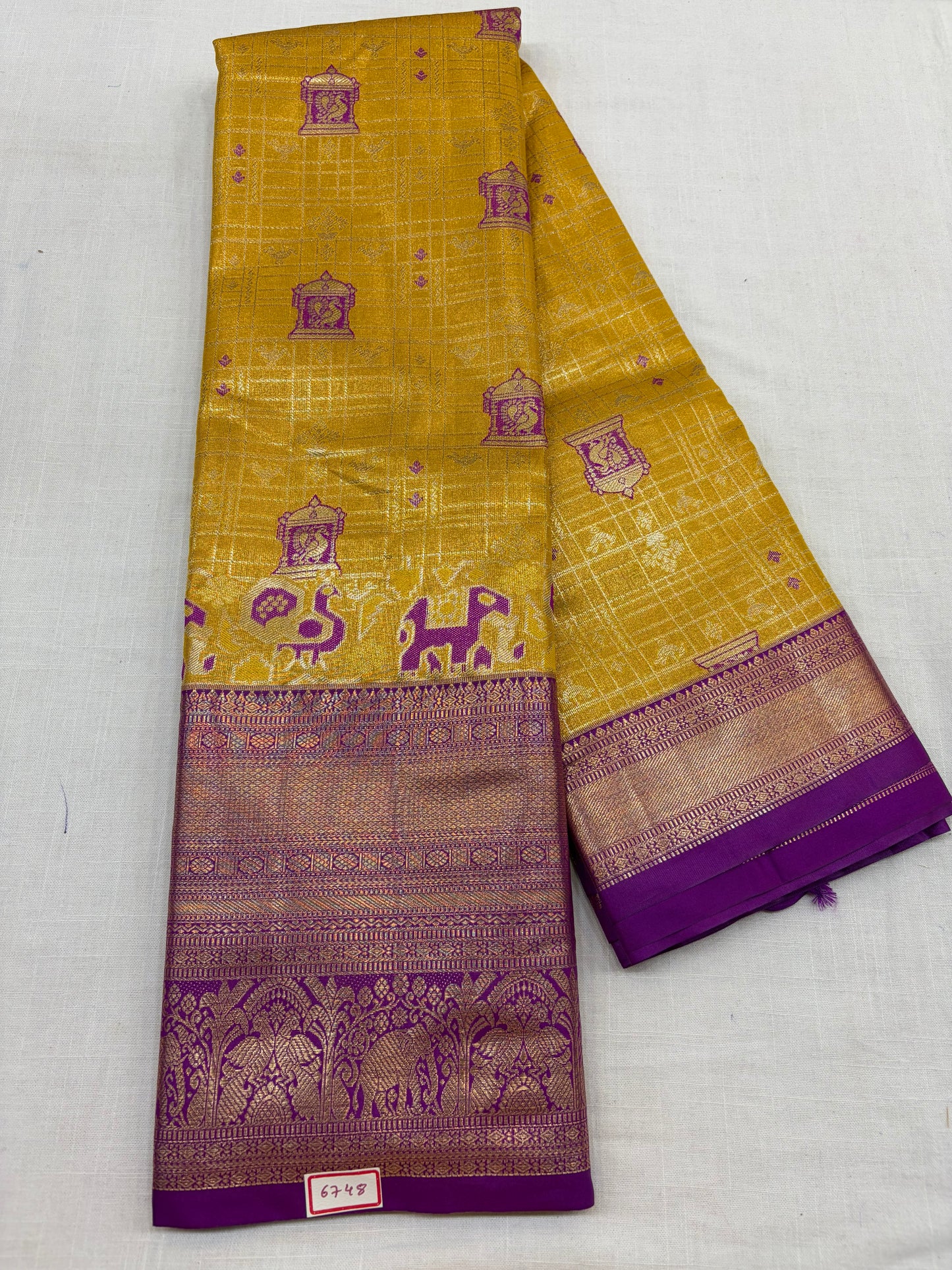 Semi Kanchi Tissue Pattu Sarees