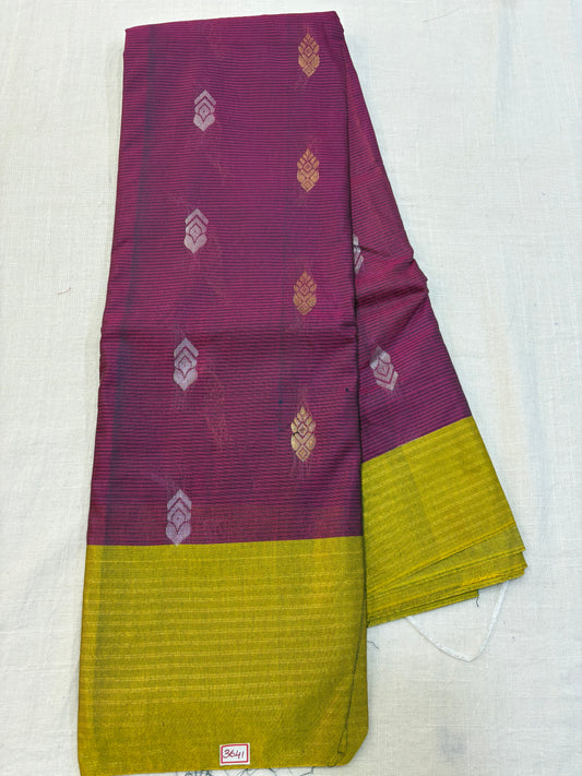 Semi Gadwal Sico Lines Border Saree