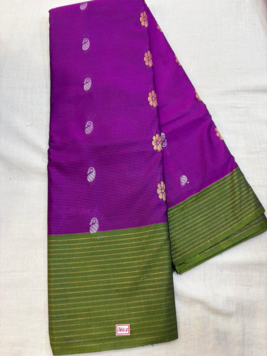 Semi Gadwal Sico Lines Border Saree