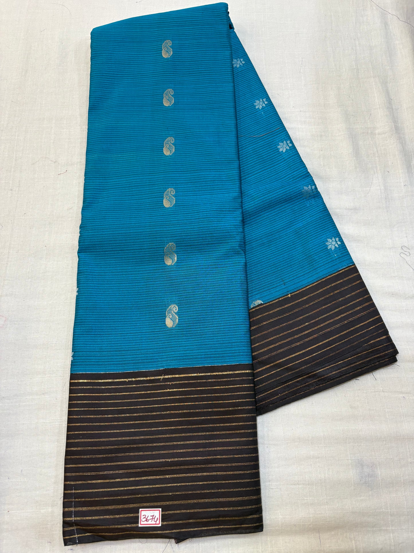 Semi Gadwal Sico Lines Border Saree