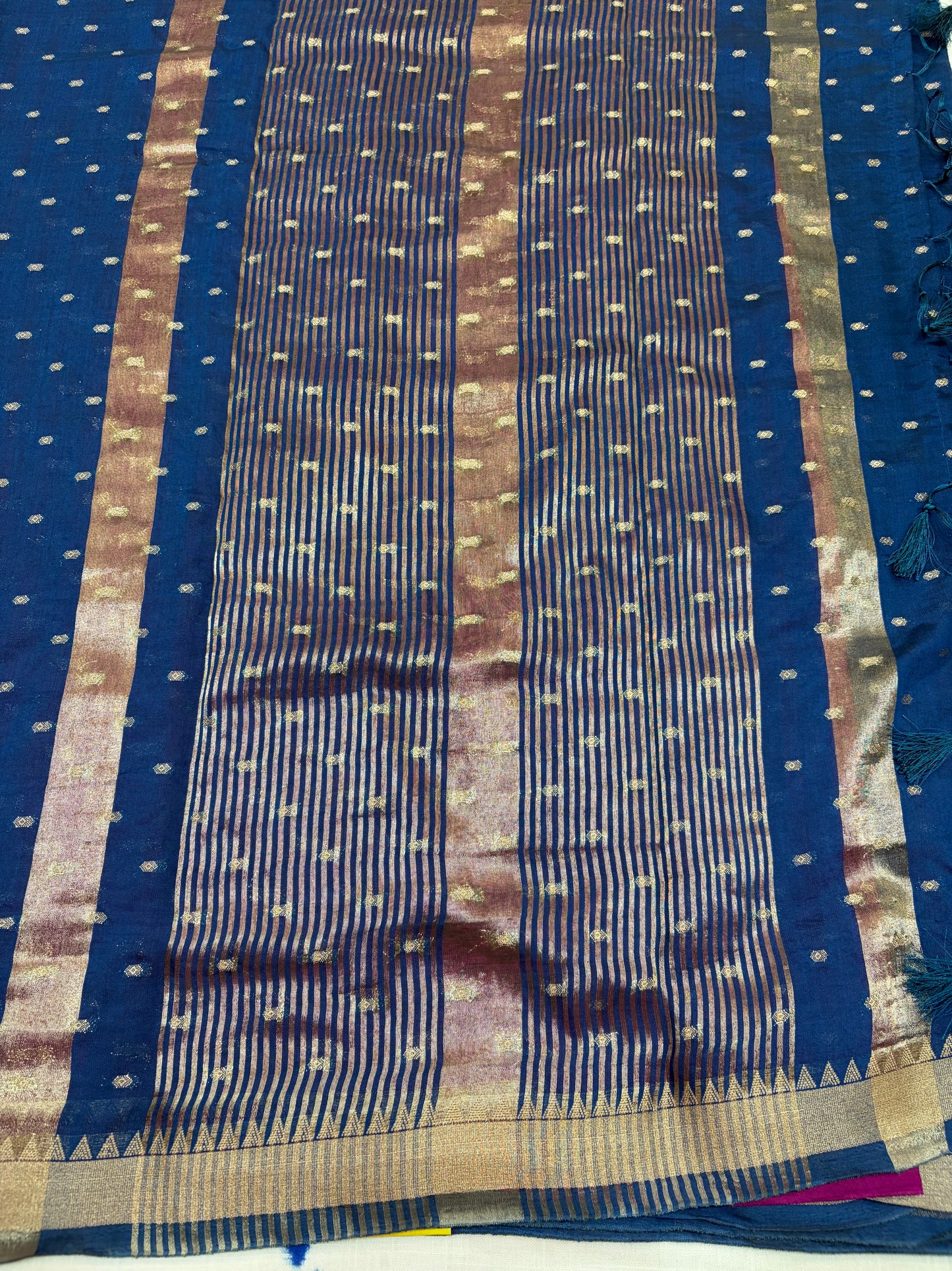 Blue Soft Dola Silk Sarees with Pink Blouse
