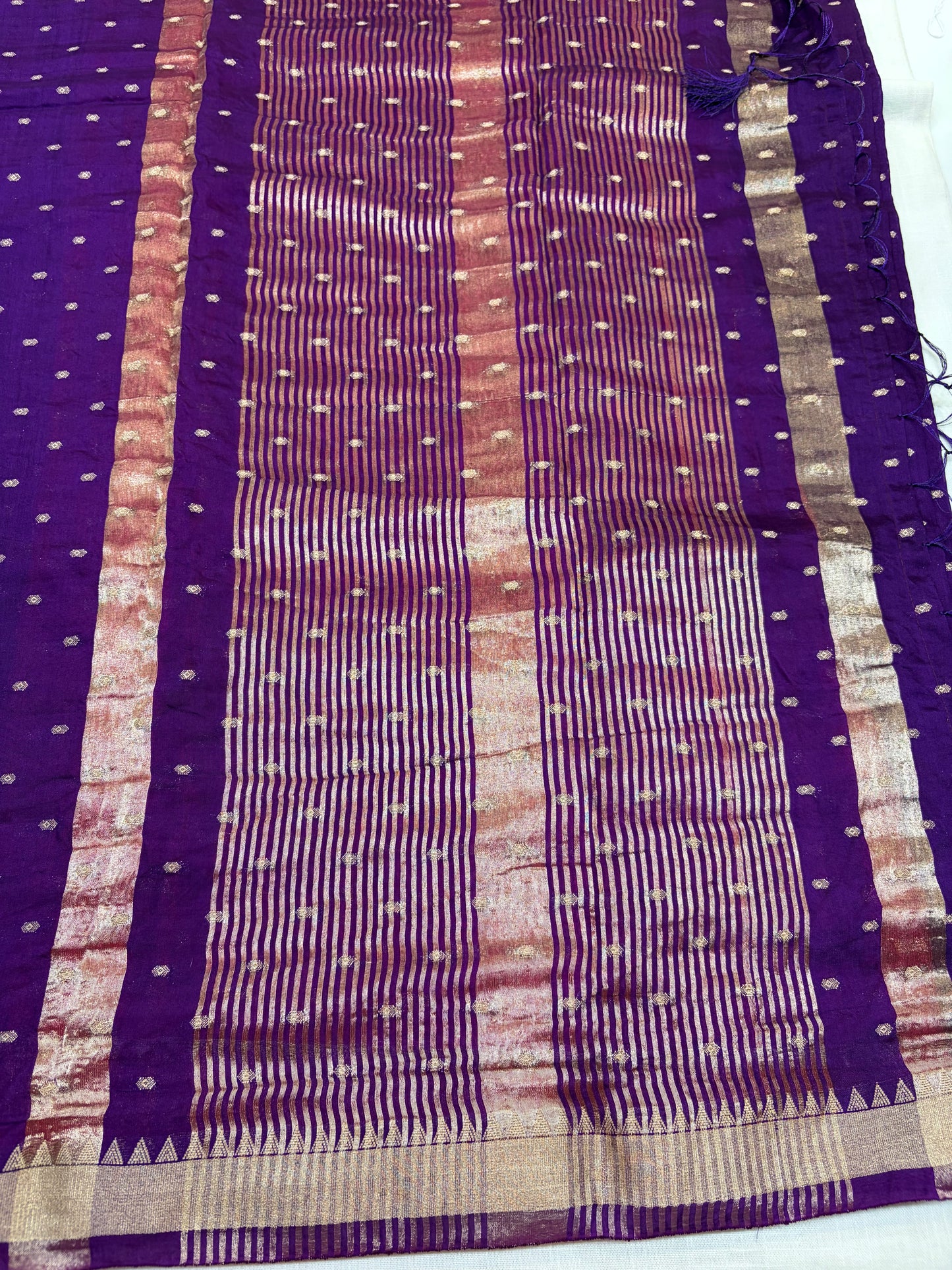 Purple Self Soft Dola Silk Sarees with pink Blouse