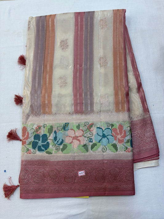 Banaras Viscose Rankart pettitpoint Sarees
