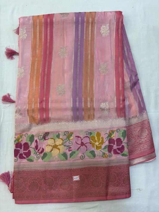 Banaras Viscose Rankart pettitpoint Sarees