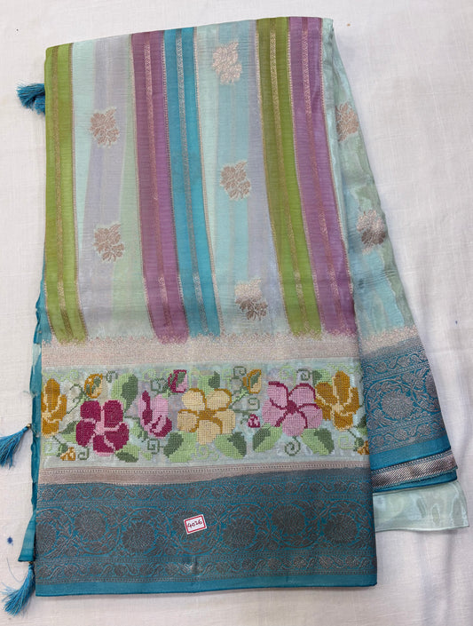Banaras Viscose Rankart pettitpoint Sarees