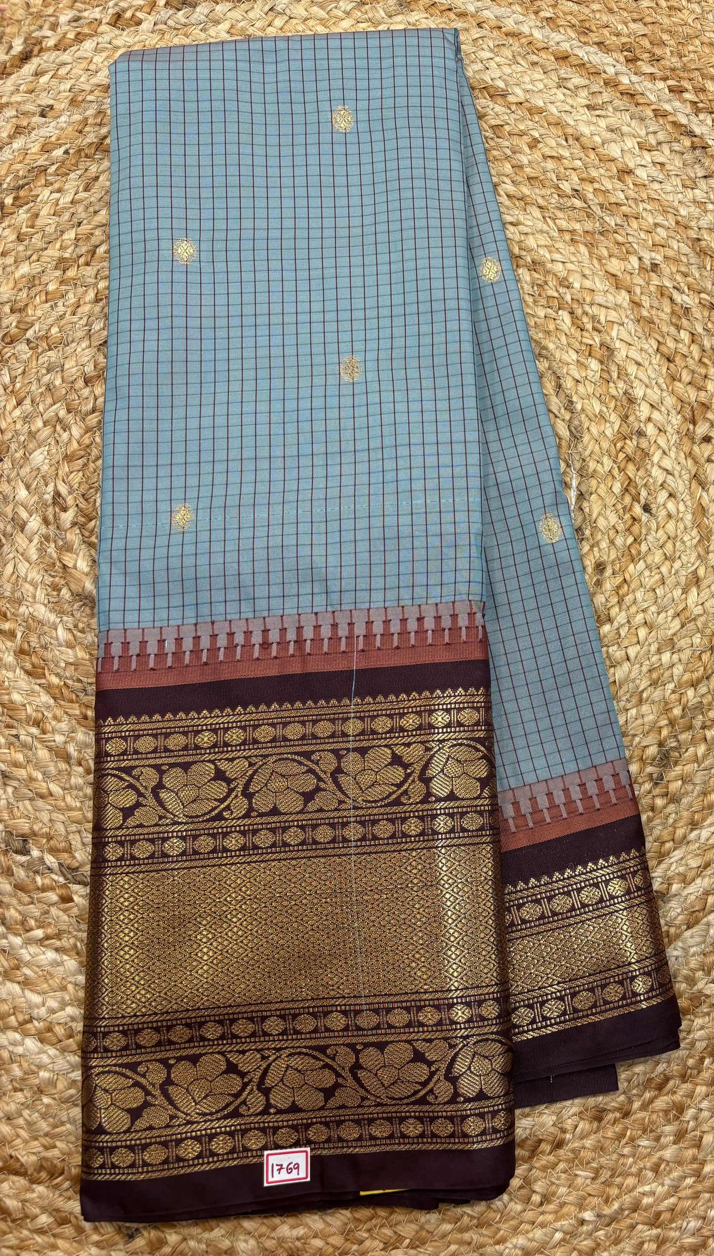 Semi Gadwal Checks Saree