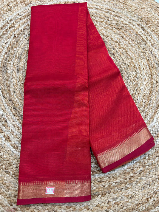 Mangalgiri Silk small  border Saree