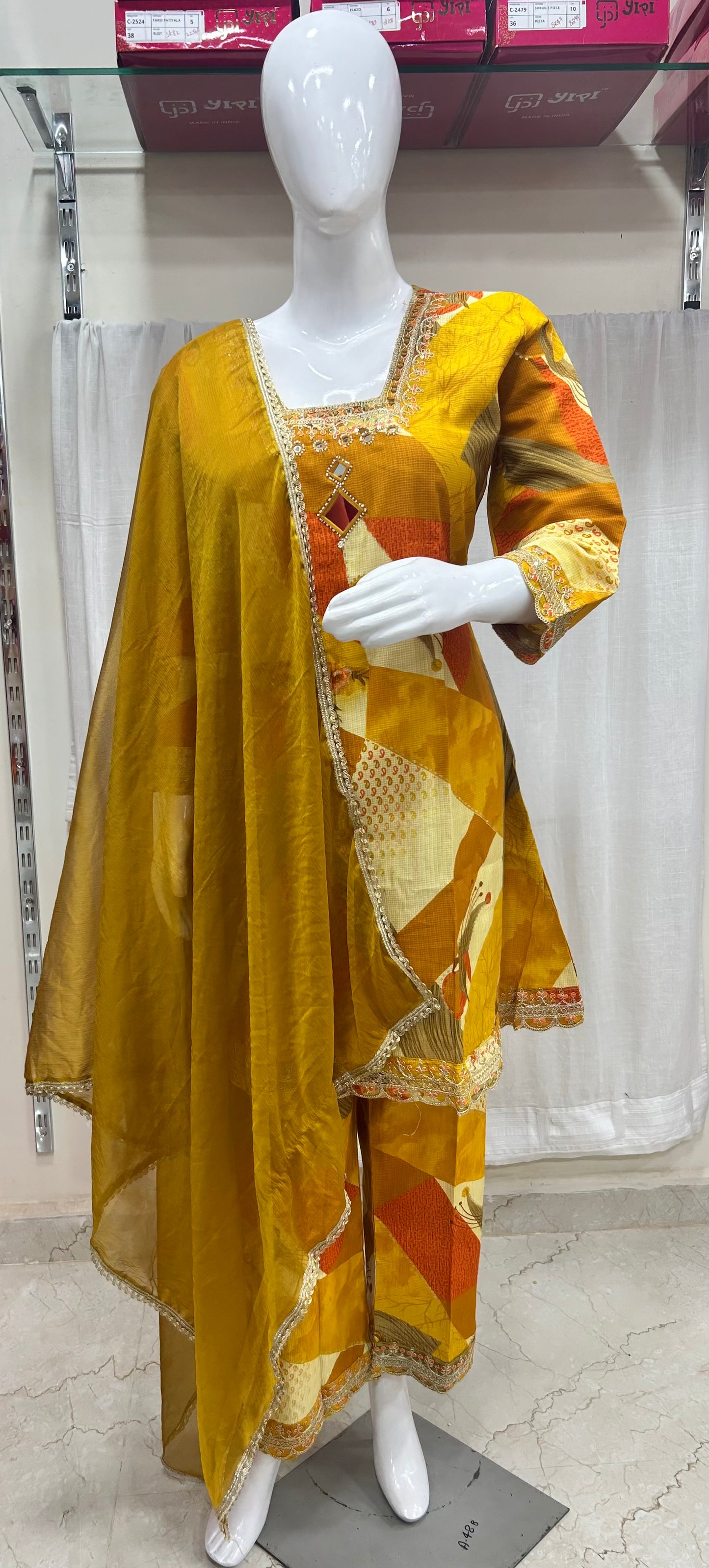 Vatican silk embroiderey 3 piece  set