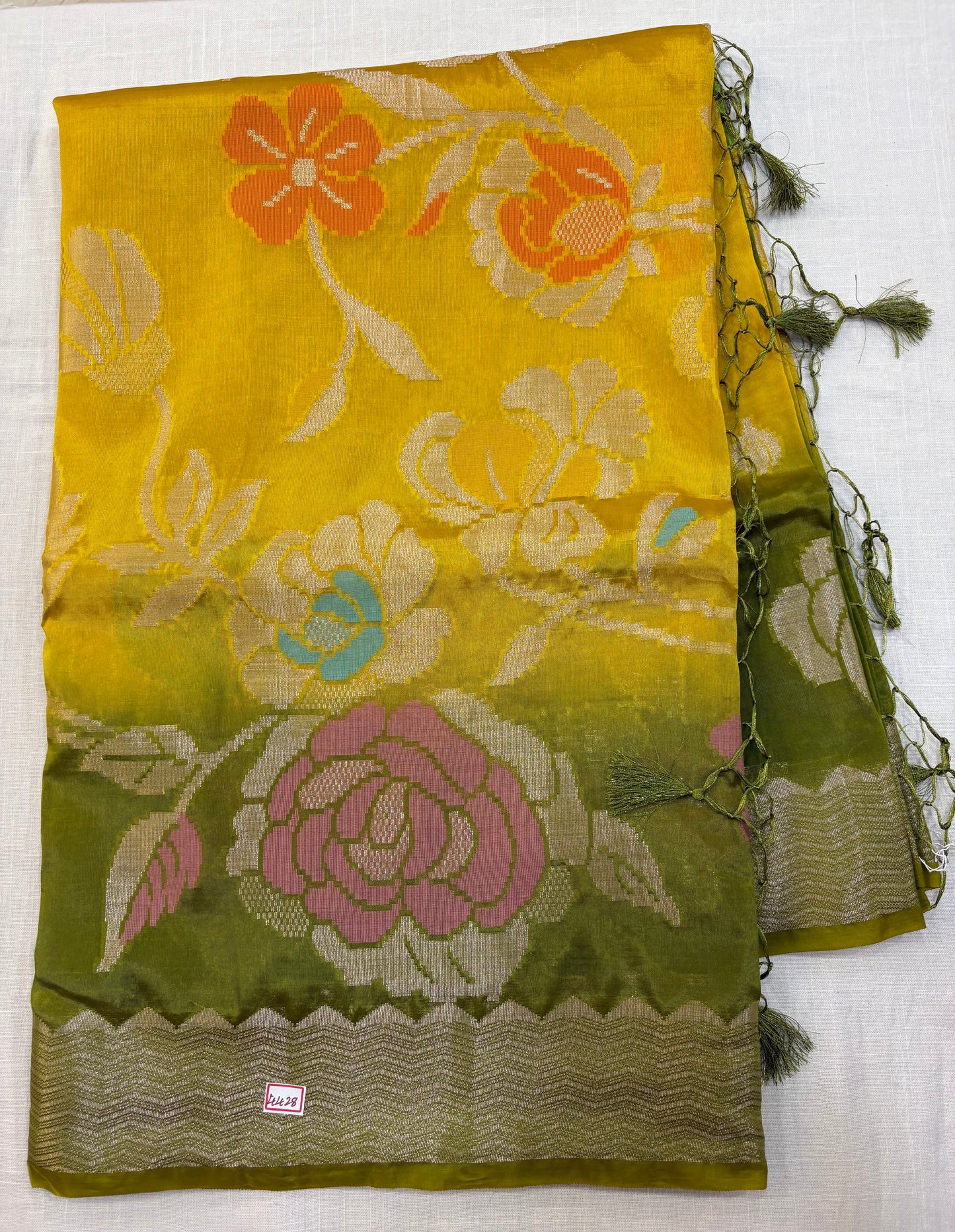 Paper Silk Jamdani Dual Shade sarees