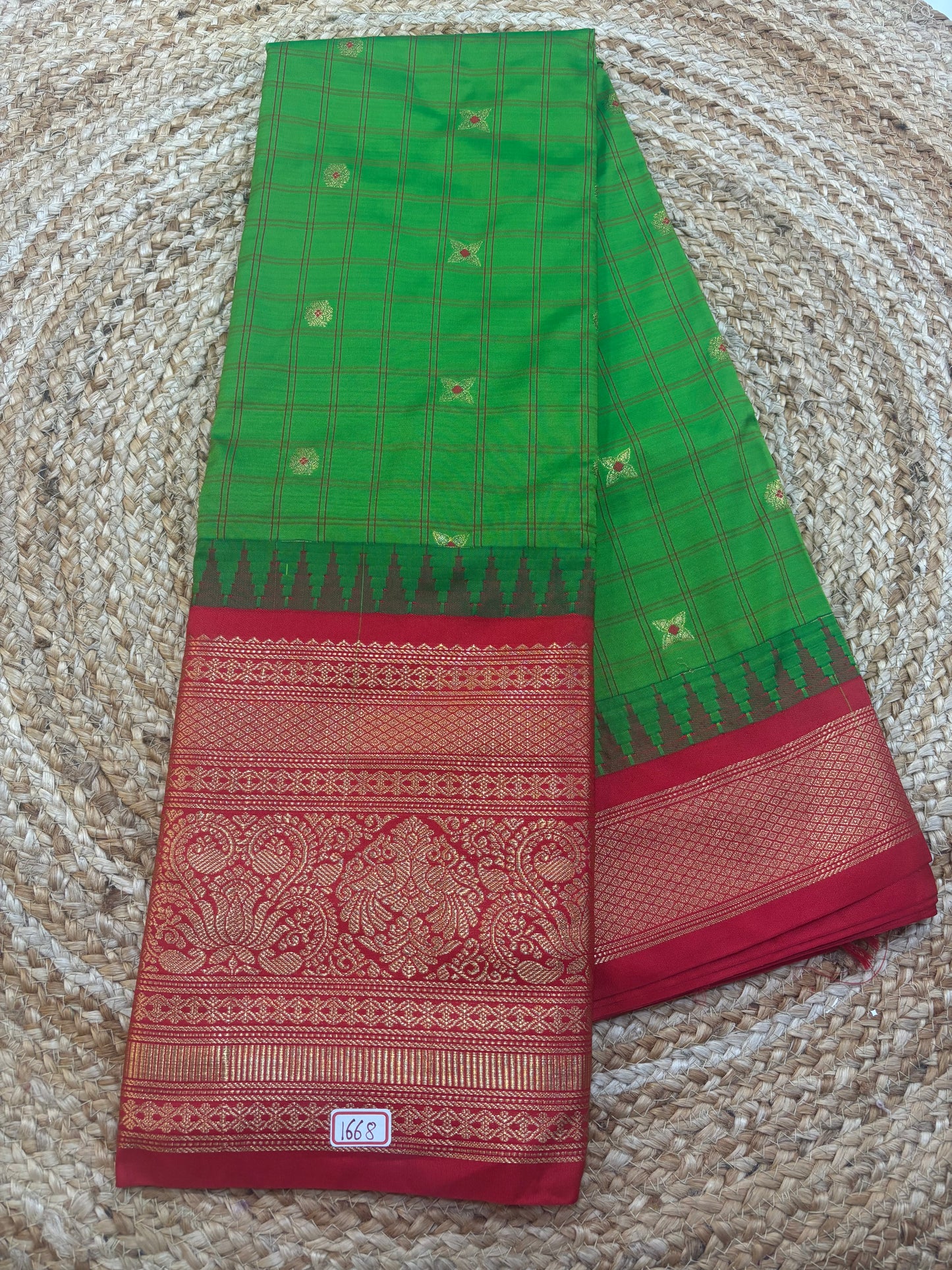 Semi Gadwal Checks Saree