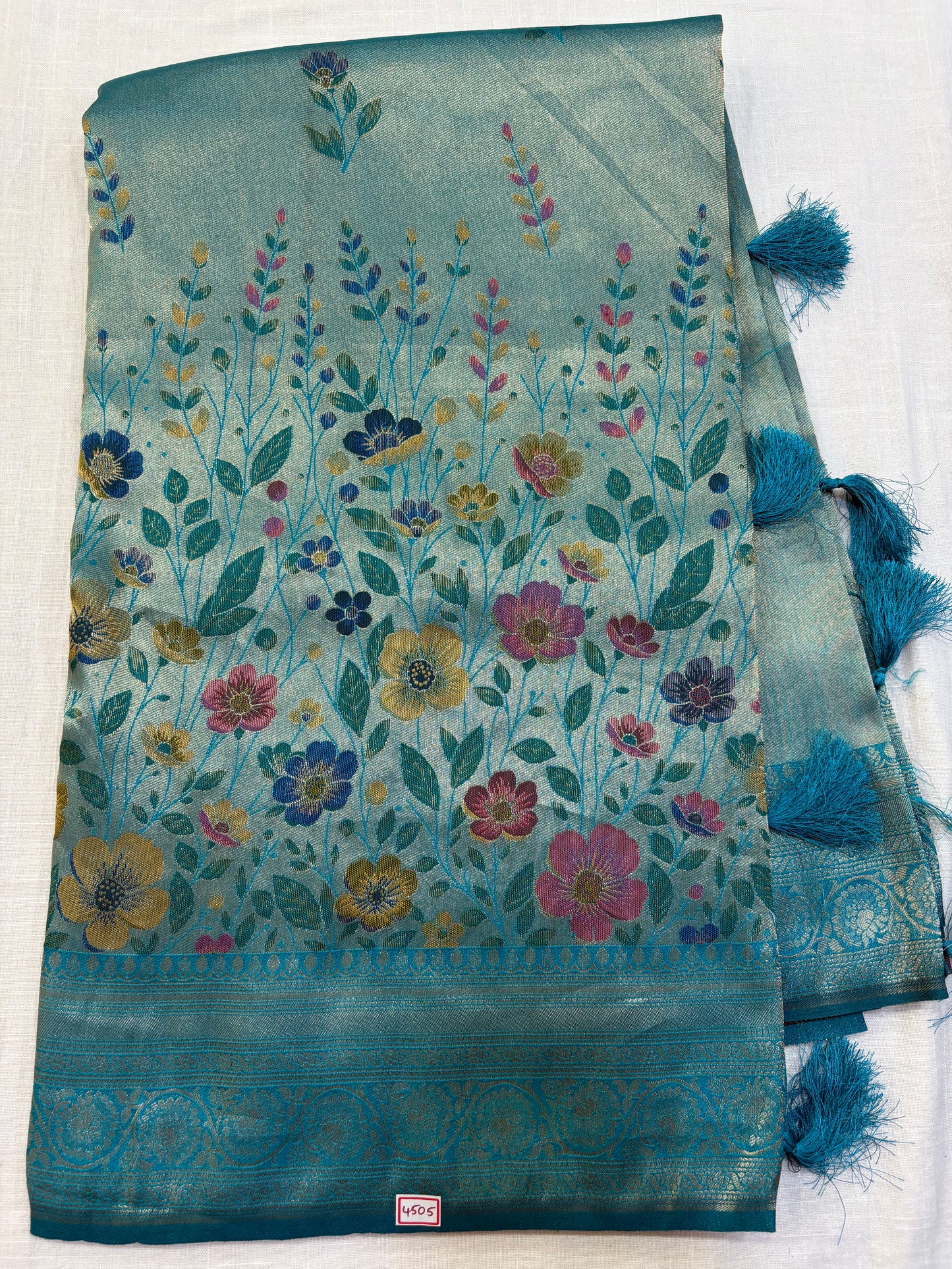 Banaras Georgette Tissue Floral weaving Saree