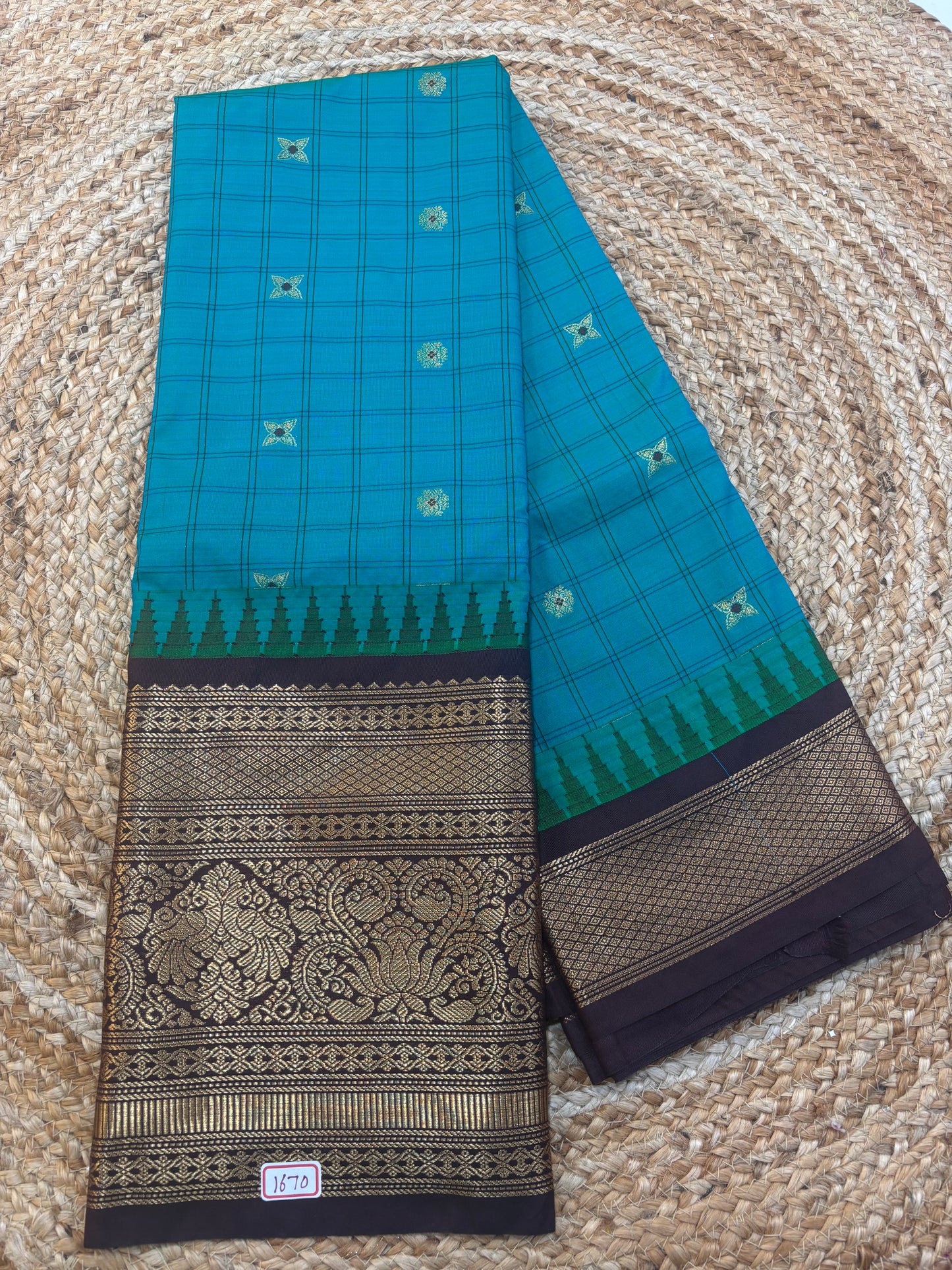 Semi gadwal checks saree