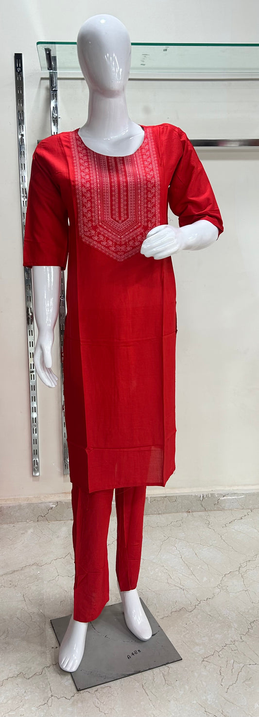 Rayon Block Print 2 piece Kurti