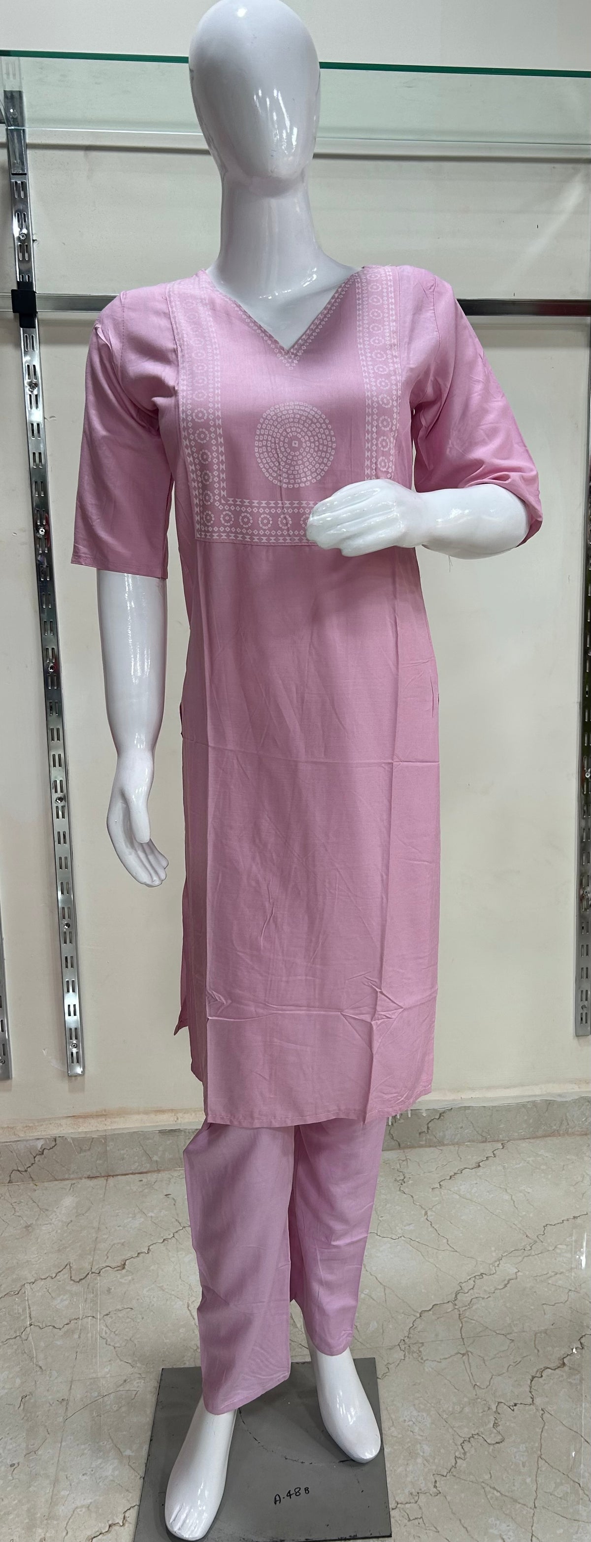 Rayon Block Print 2 piece Kurti
