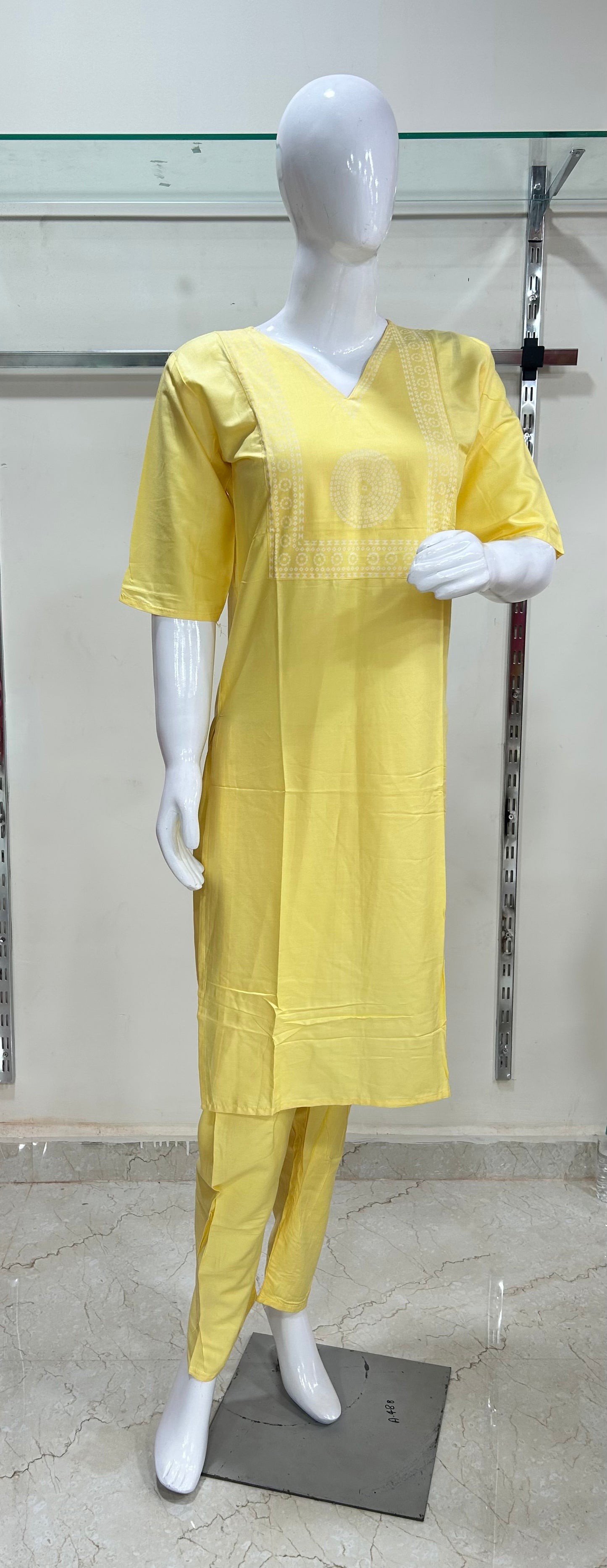 Rayon Block Print 2 piece Kurti