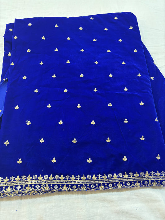 Velvet material -Royal Blue