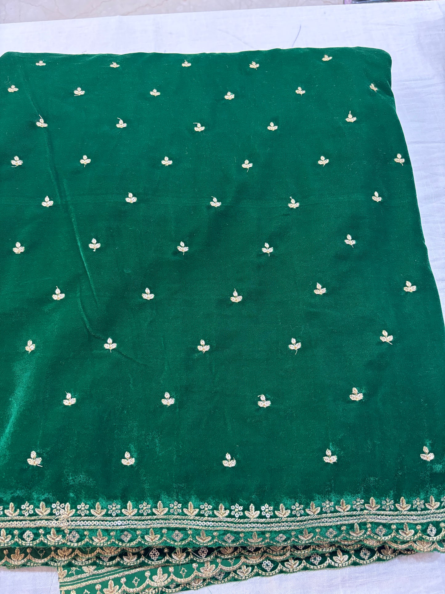 Velvet material Green