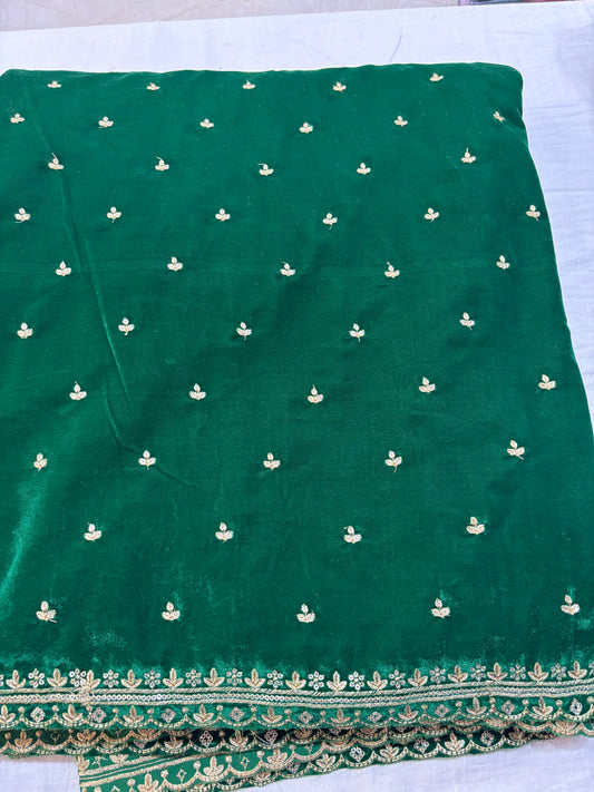 Velvet material Green