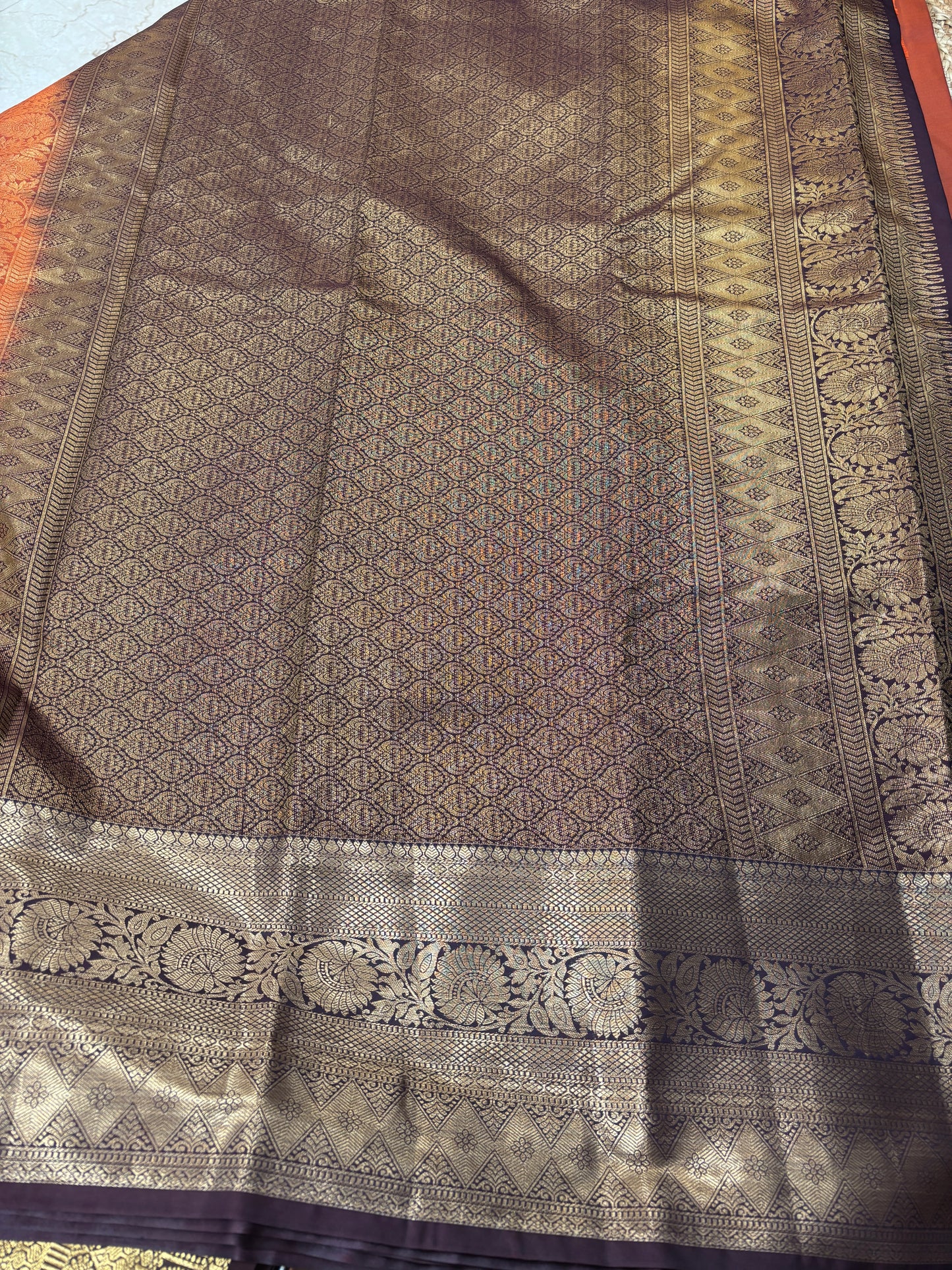 Semi Kanchi Rust Orange Saree-08