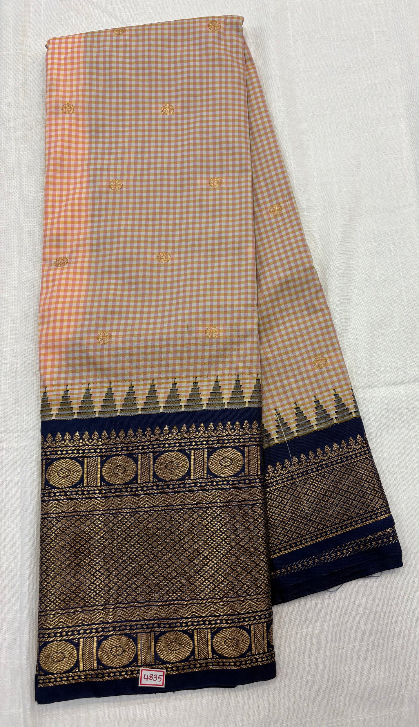 Semi Gadwal Checks Sarees