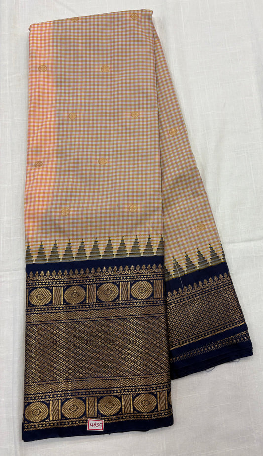 Semi Gadwal Checks Sarees