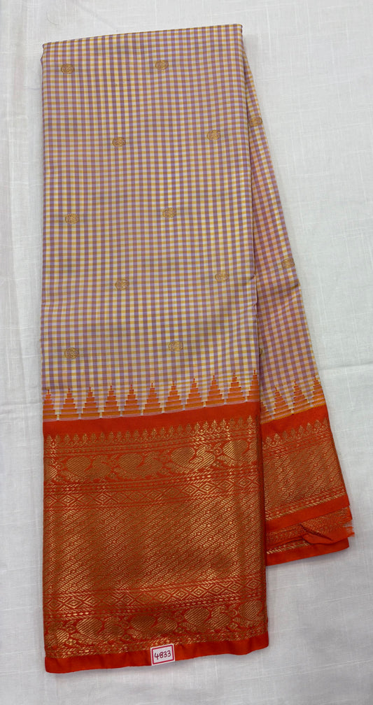 Semi Gadwal Checks Sarees