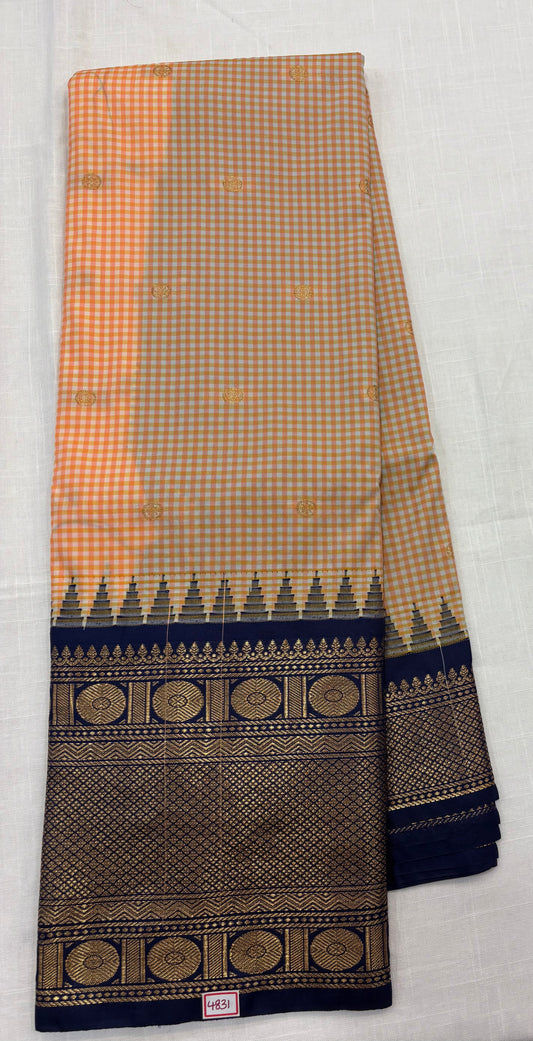 Semi Gadwal Checks Sarees