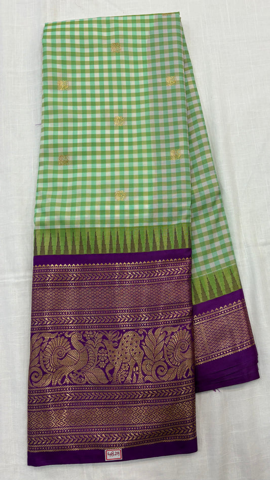 Semi Gadwal Checks Sarees