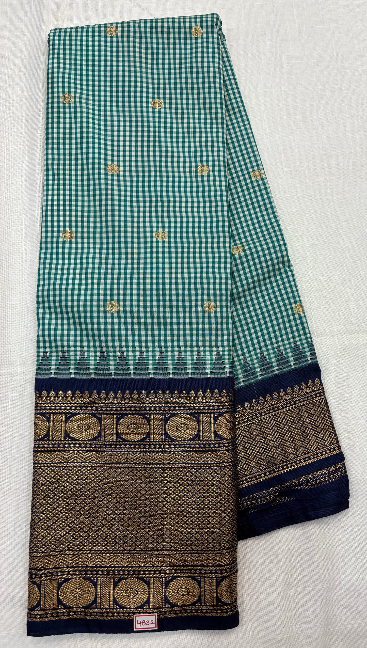 Semi Gadwal Checks Sarees