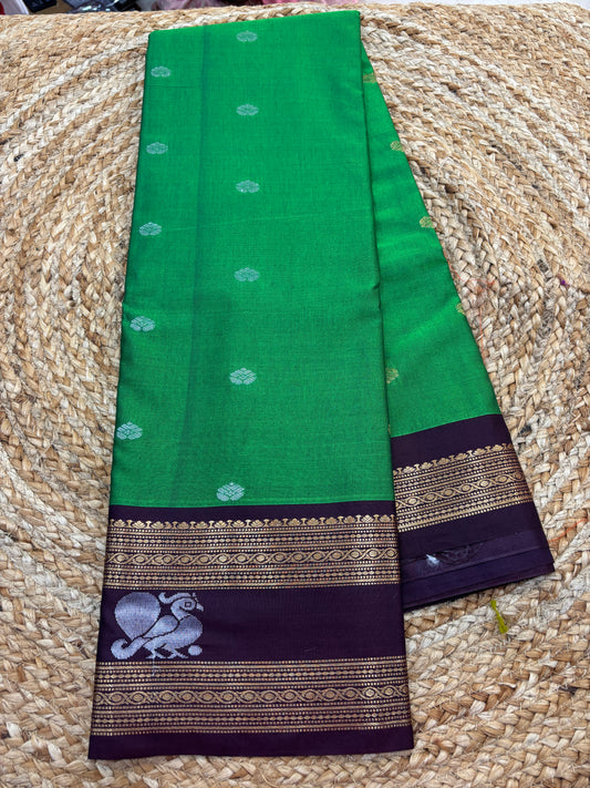 Semi Gadwal Vintage style Gap border sarees-24