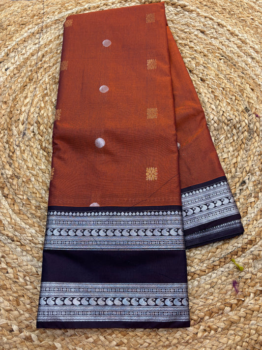 Semi Gadwal Vintage style Gap border sarees