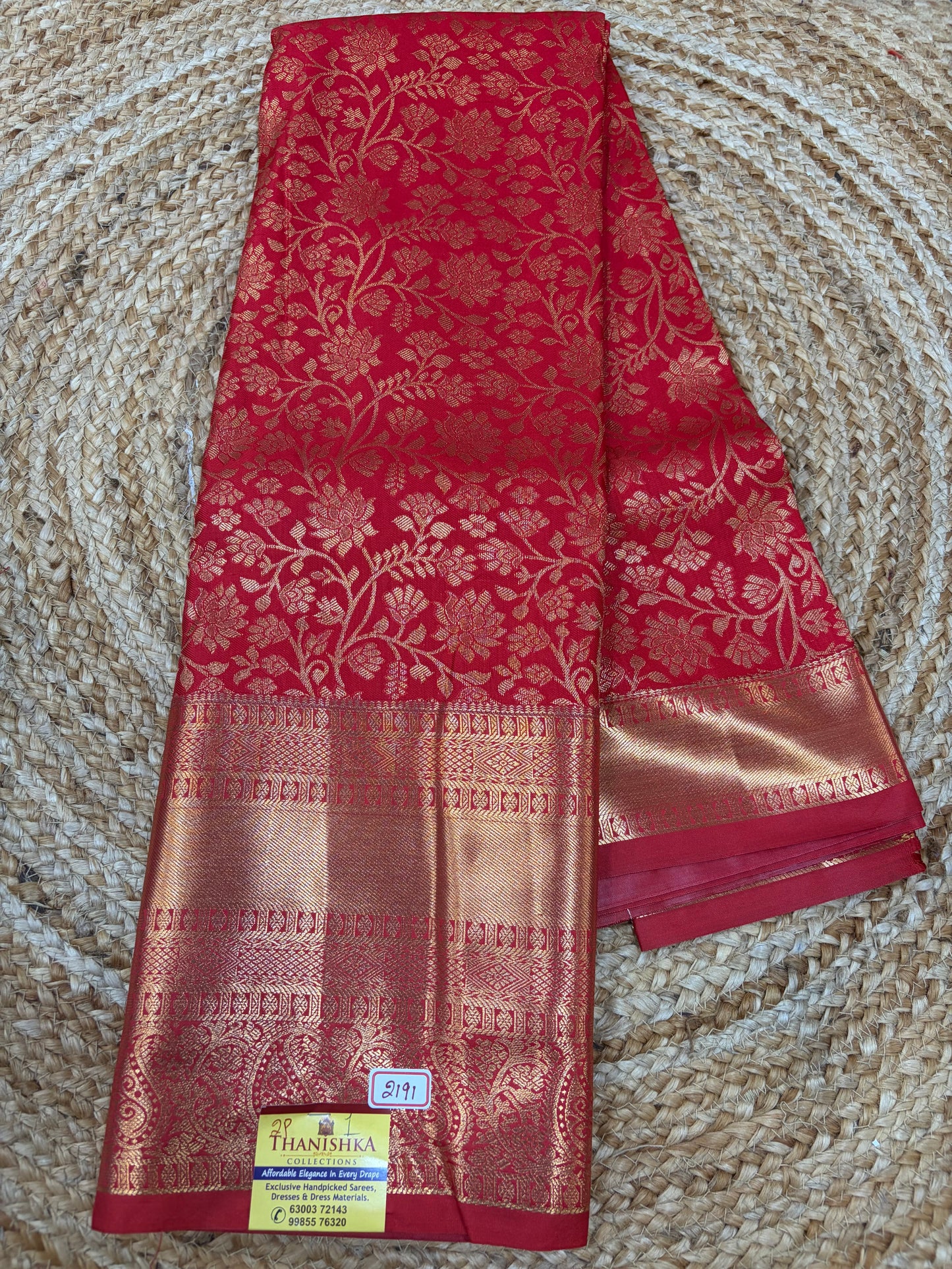 Self Red Semi Kanchi Pattu Sarees