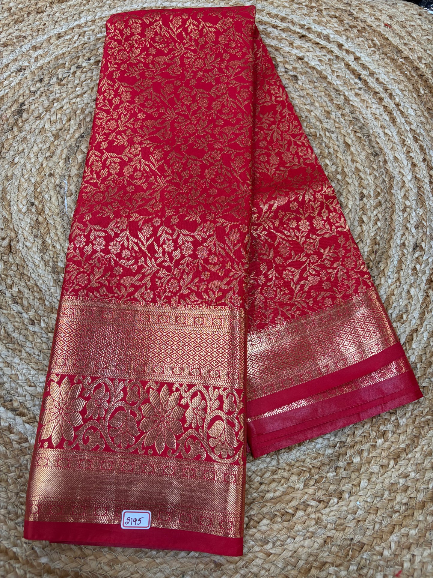 Self Red Semi Kanchi Pattu Sarees