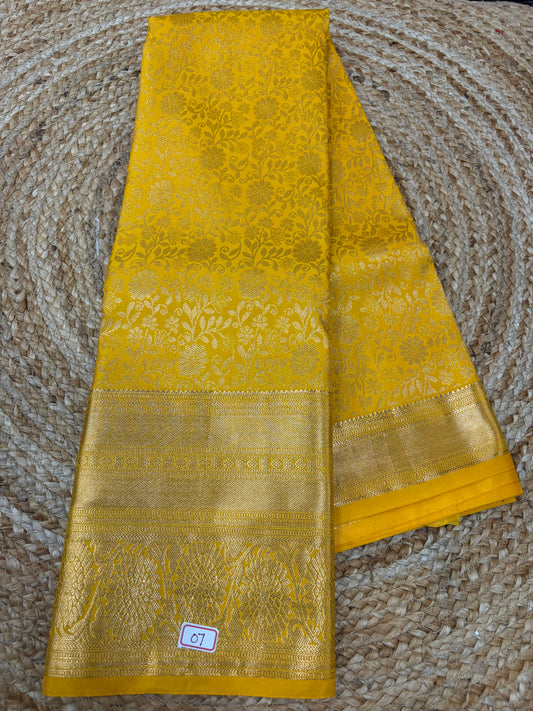 Self Red Semi Kanchi Pattu Sarees