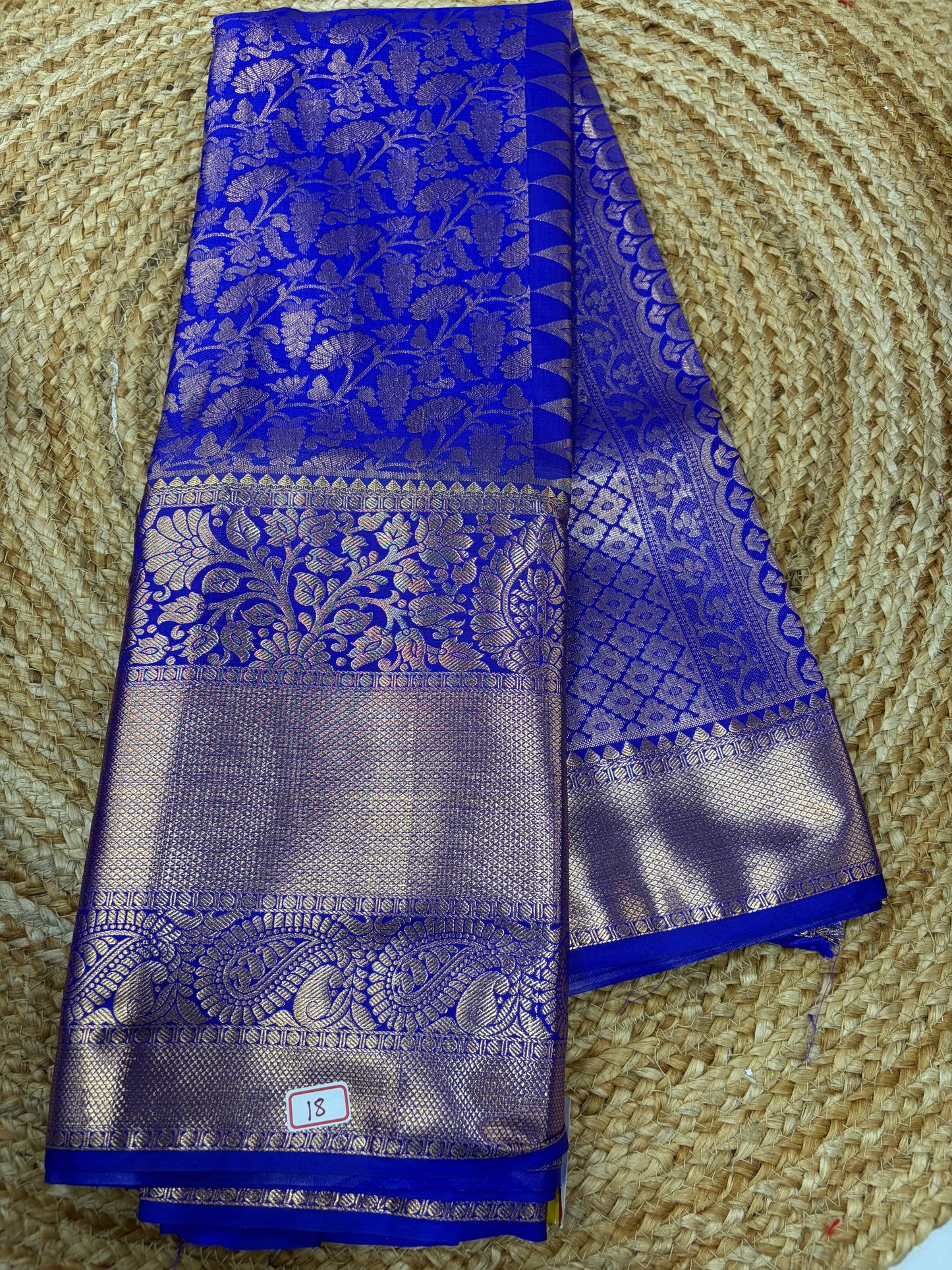 Self Blue Semi Kanchi Pattu Sarees