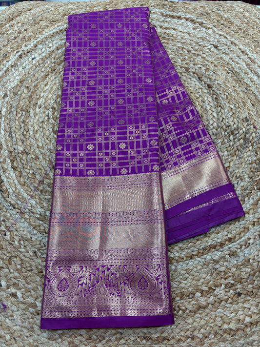 Semi Kanchi Self Jamuni saree-20