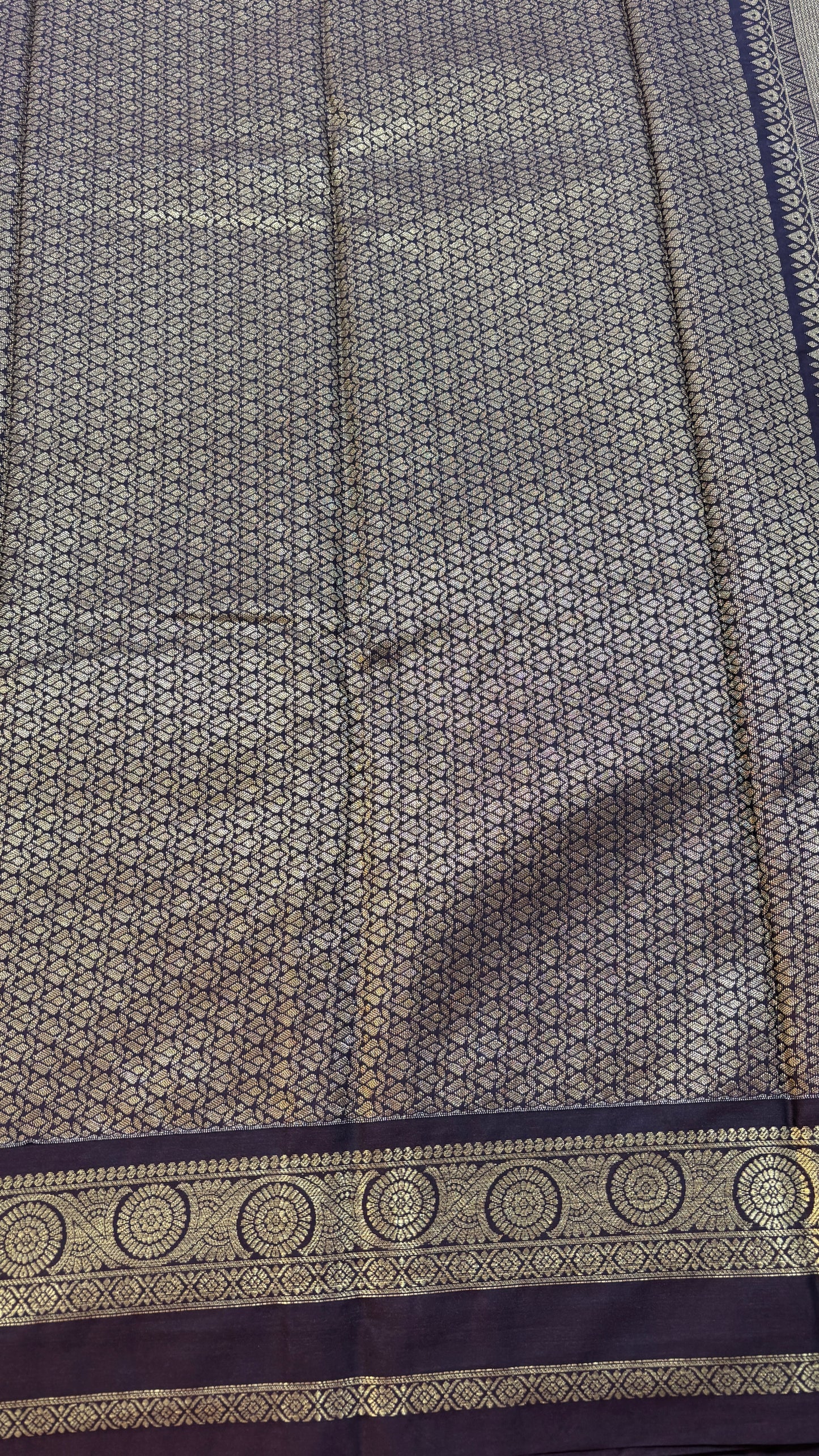 Semi Gadwal Rust Orange with Brown Saree