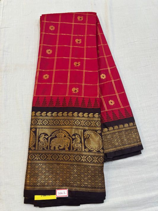 Semi Gadwal Checks Saree