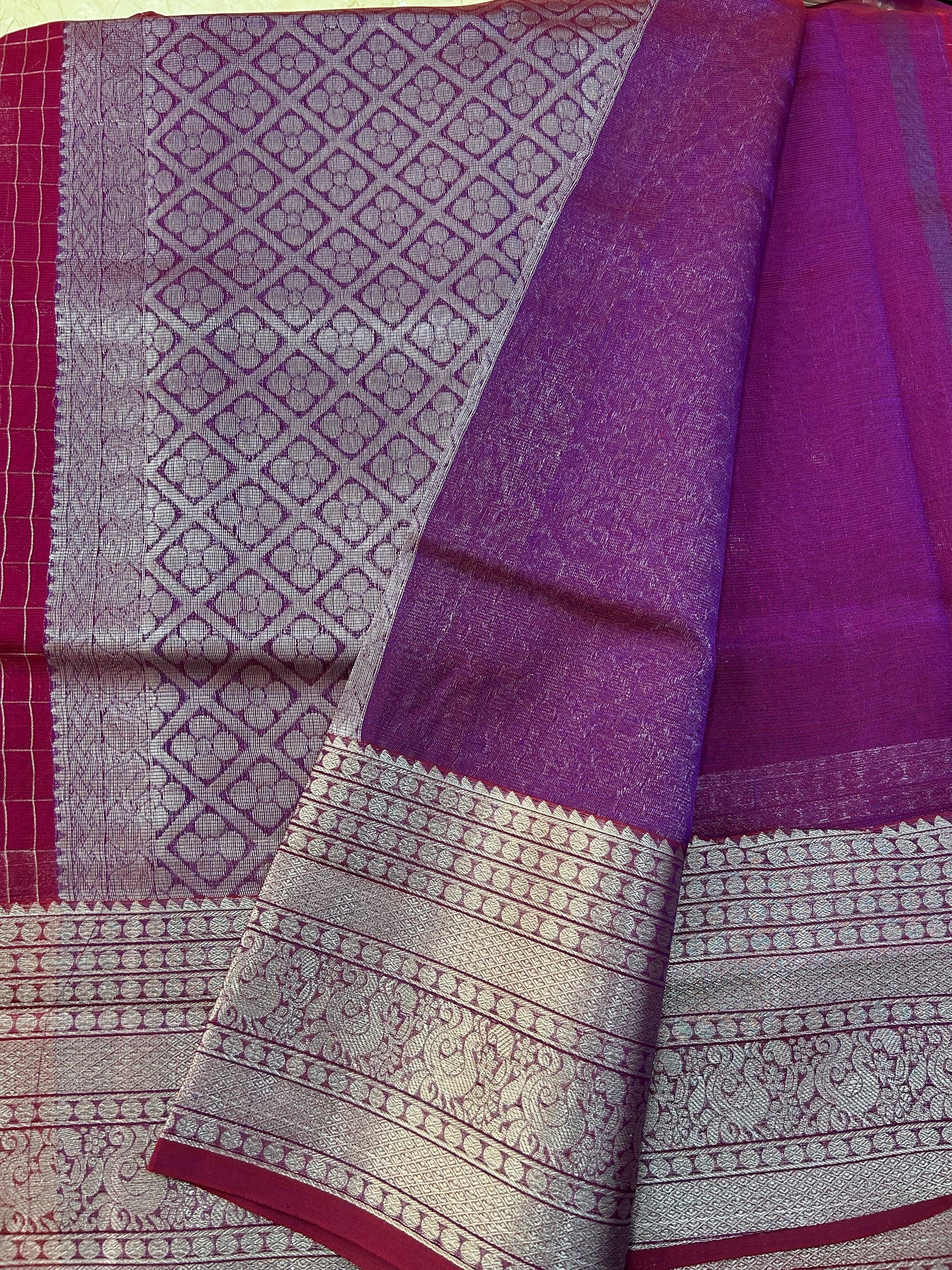 Mangalgiri Silk Saree Big border