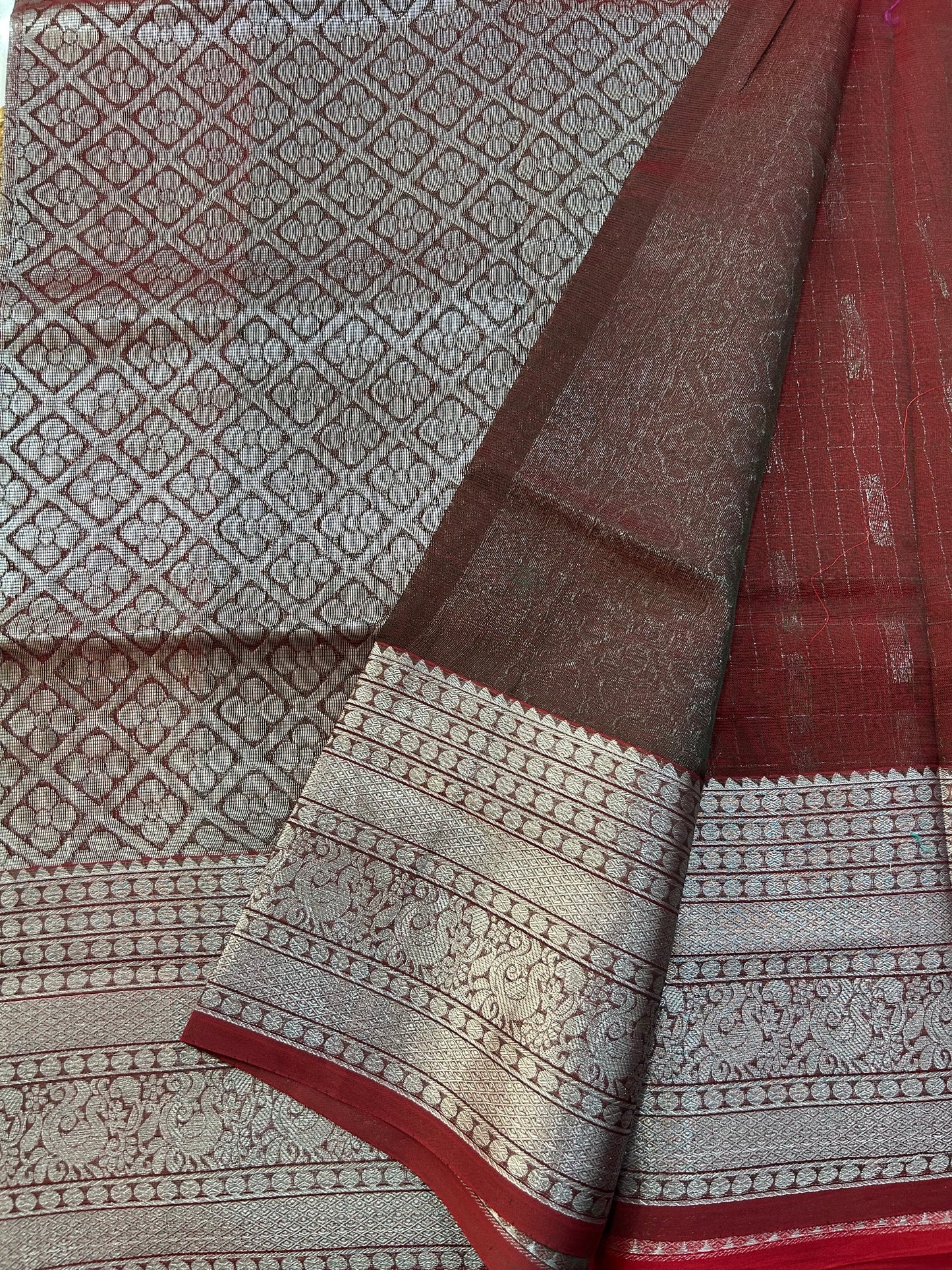 Mangalgiri Silk Saree Big border