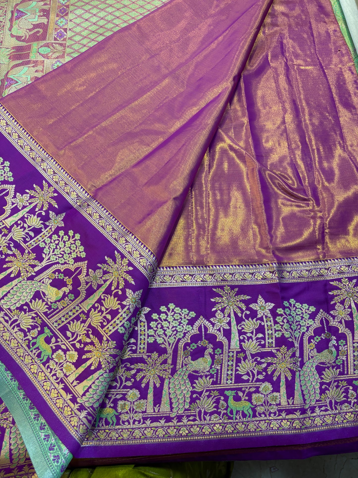 Meenakari Semi Kanchi Pattu Sarees
