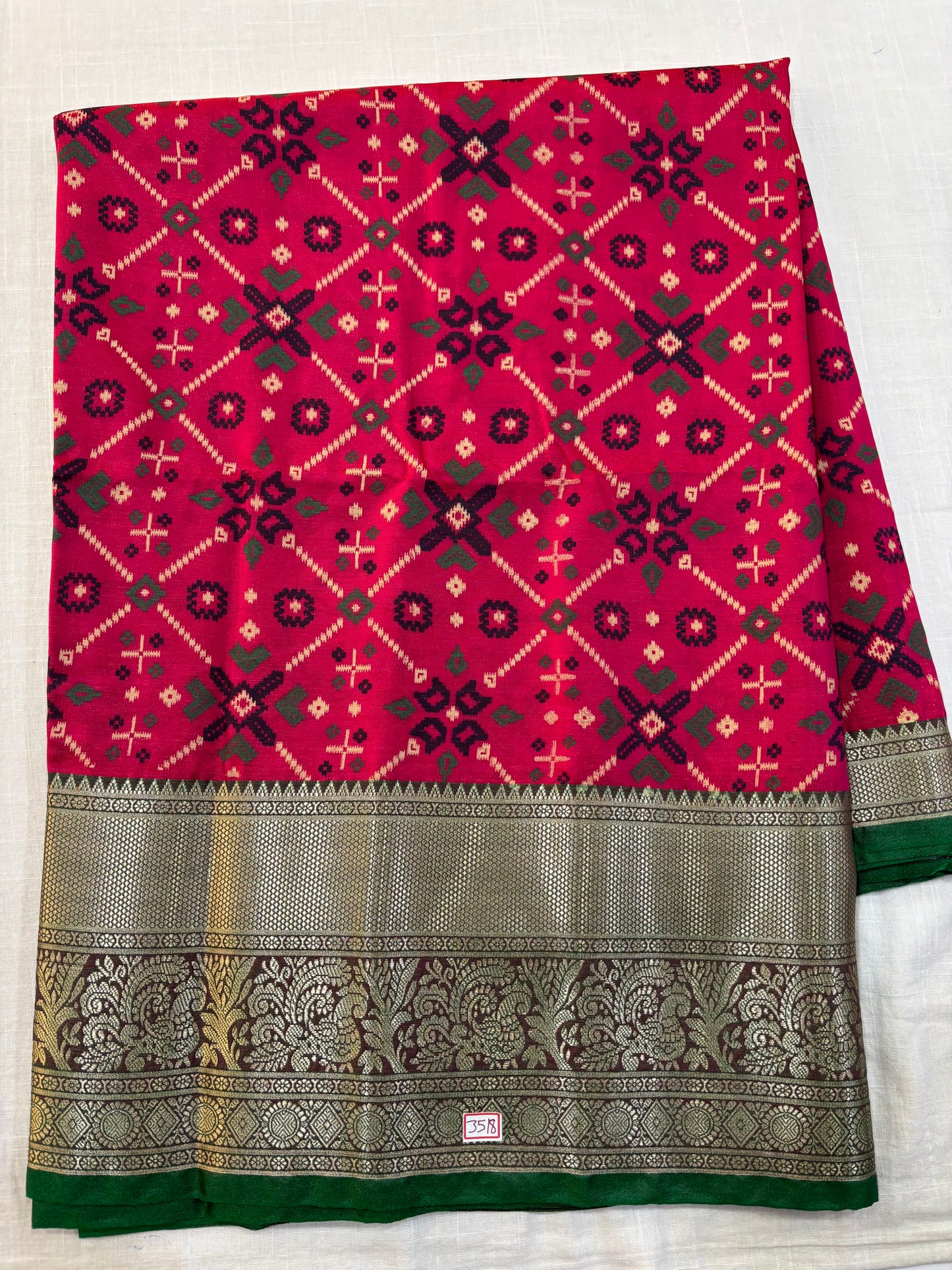 Semi Uppada Ikkat Printed Saree