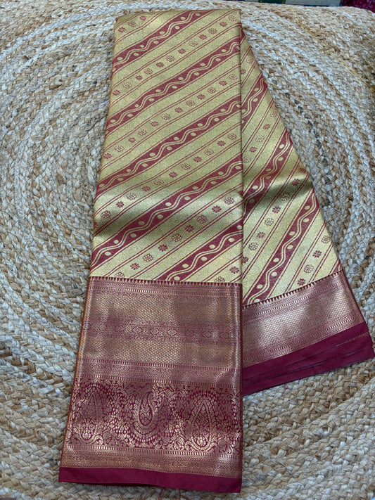 Semi Kanchi 1G gold Saree