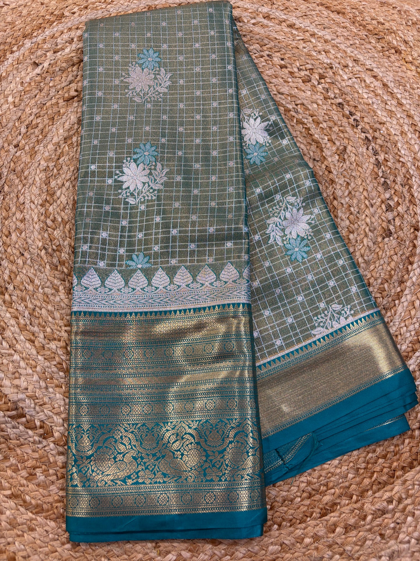 Semi Kanchi 1G gold Saree