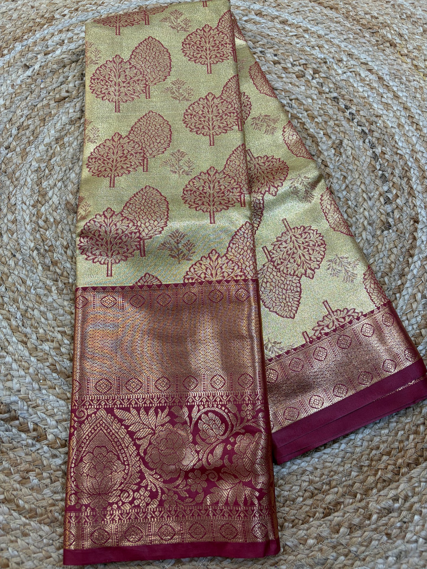 Semi Kanchi 1G gold Saree